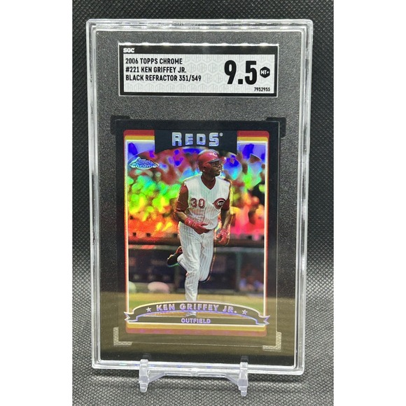 2006 Topps Chrome Black Refractor #221 Ken Griffey Jr. Cincinnati Reds SGC 9.5 - Picture 1 of 2